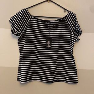 Hell Bunny black & white striped top, New